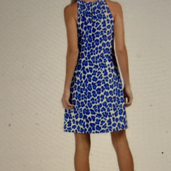 Jude Connally dress. Blue and white Leopard print. 80% nylon 20%spandex. - Picture 5 of 8